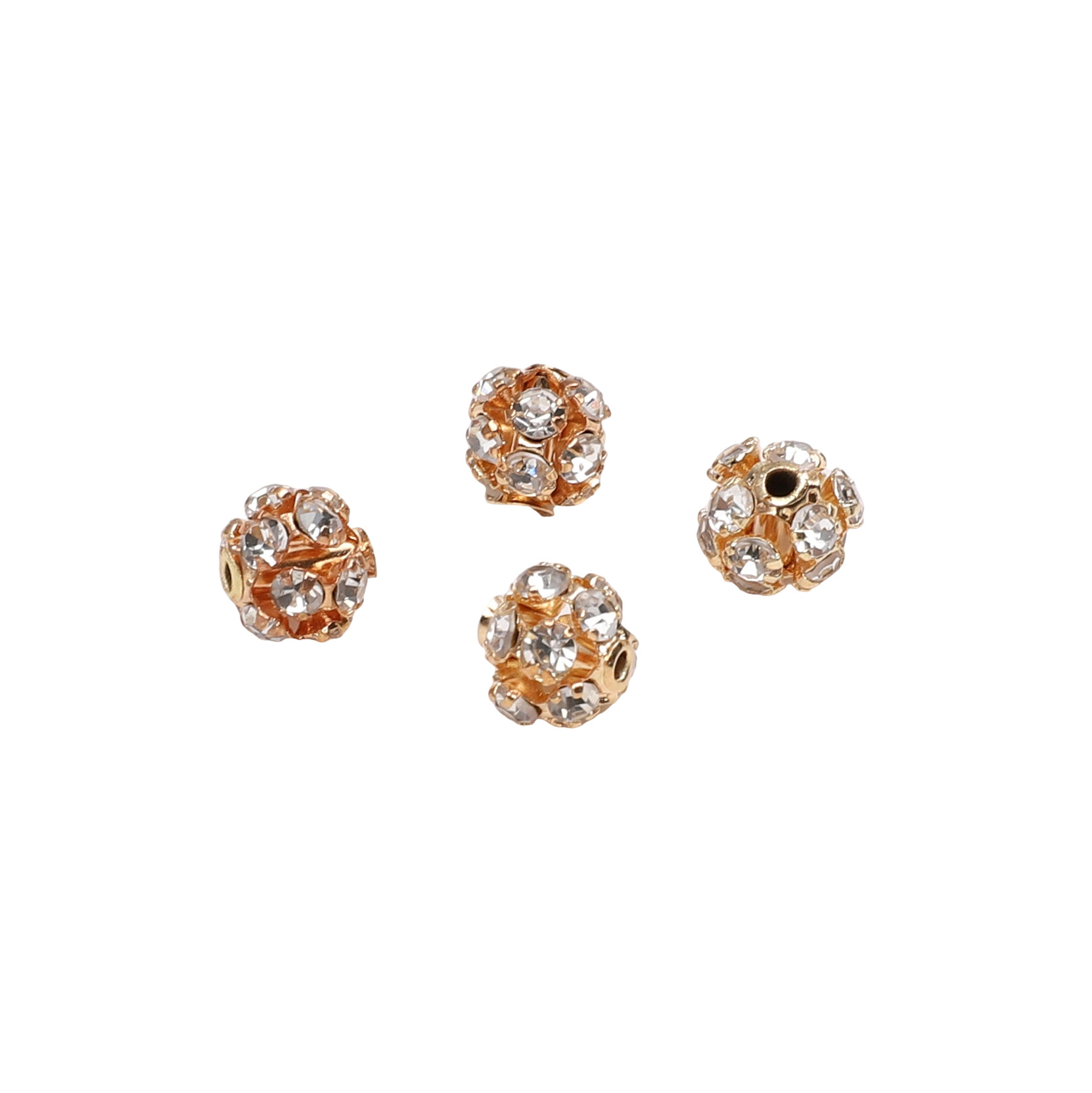 Kc gold white diamond Diameter is about 6mm, hole