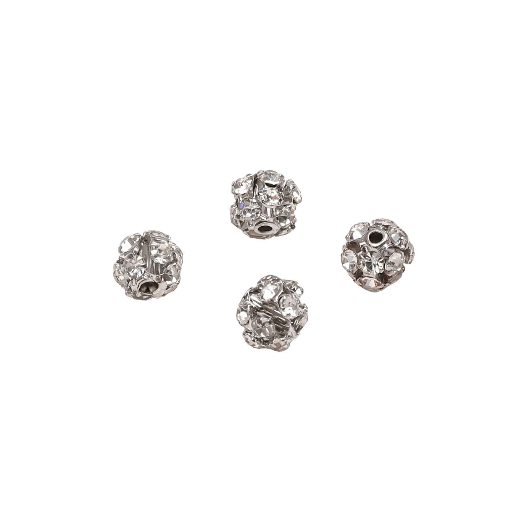 White k white diamond Diameter is about 8mm, hole