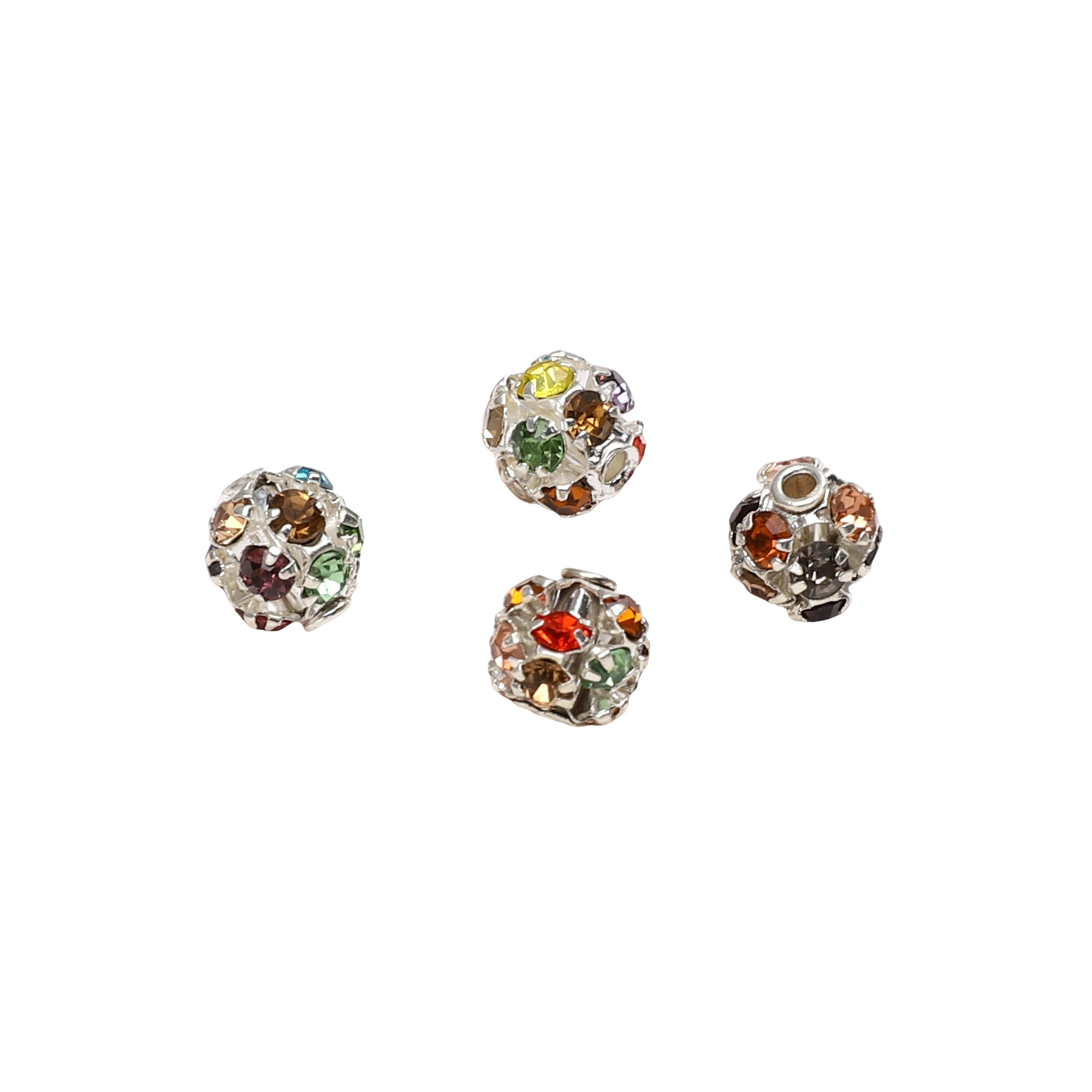 Silver colored diamond Diameter is about 6mm, hole