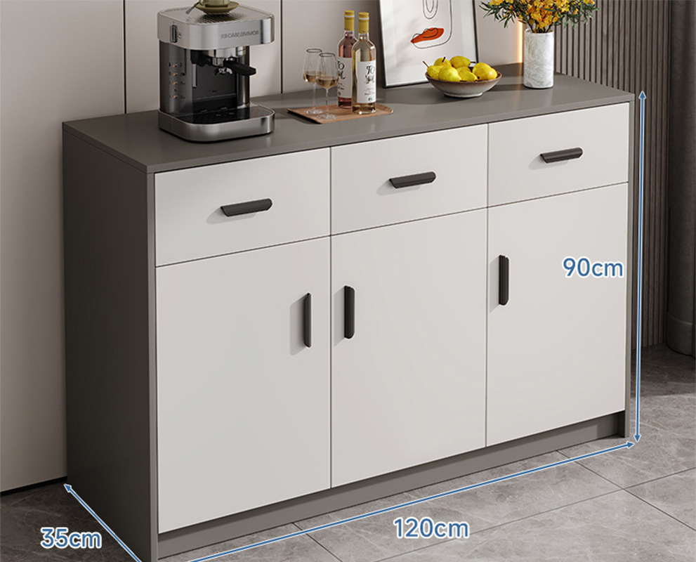 gray three doors three drawers 120cm