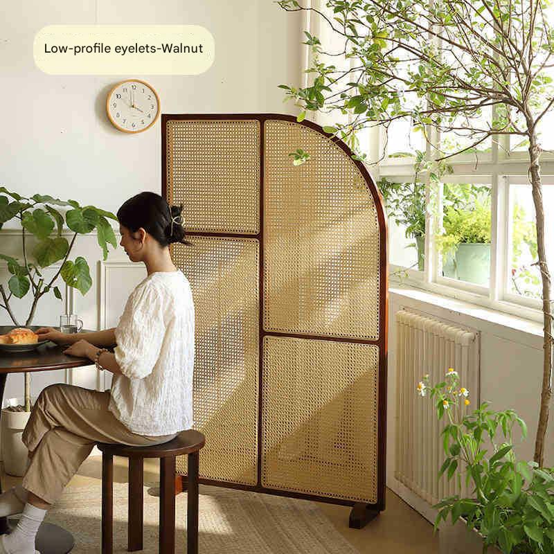 short eye rattan walnut color