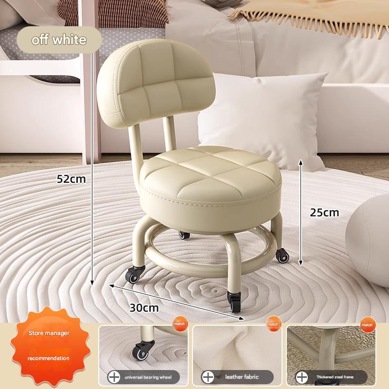 beige new caster with backrest