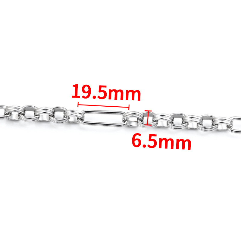 2:Steel color handmade egg buckle chain 6.5mm