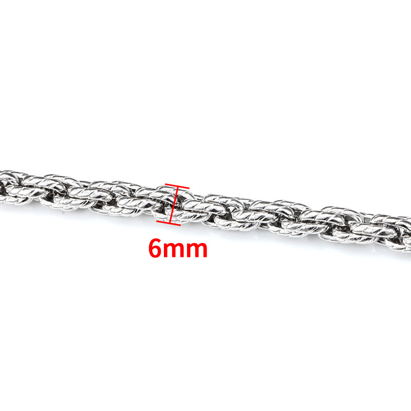 6:Steel color indented twist chain 6mm