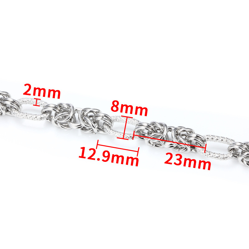 7:Steel color hand-indented egg buckle chain 8mm