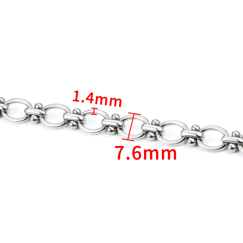 9:Steel color manual clamping rod chain 7.6mm