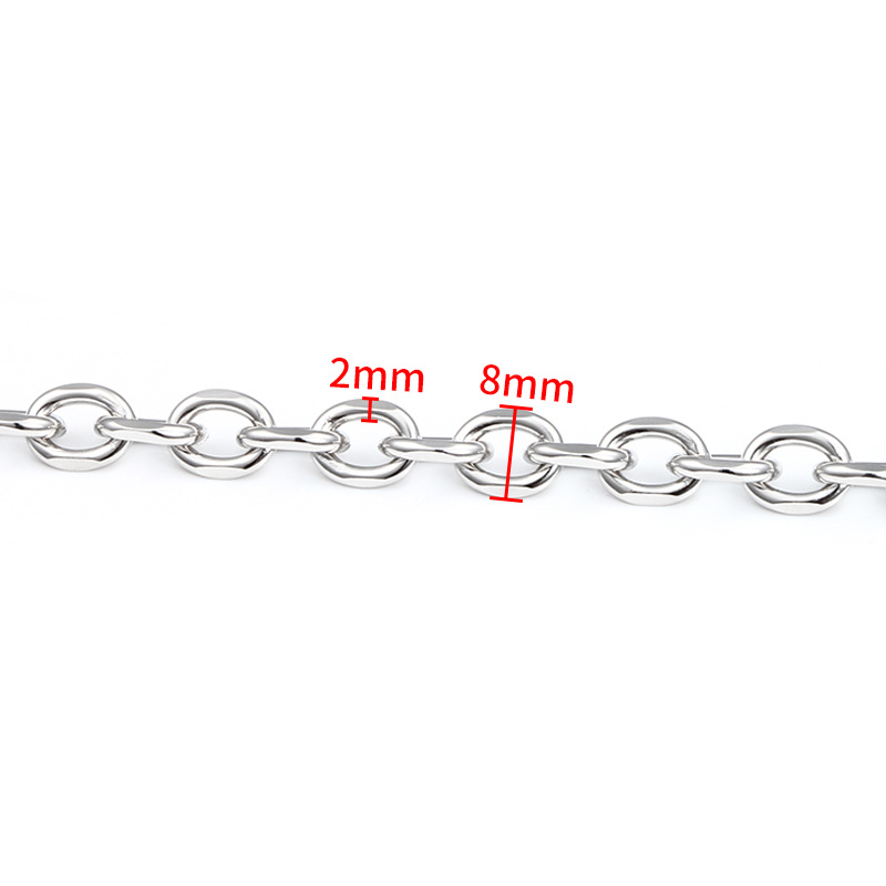 12:Steel color oval split chain 8mm