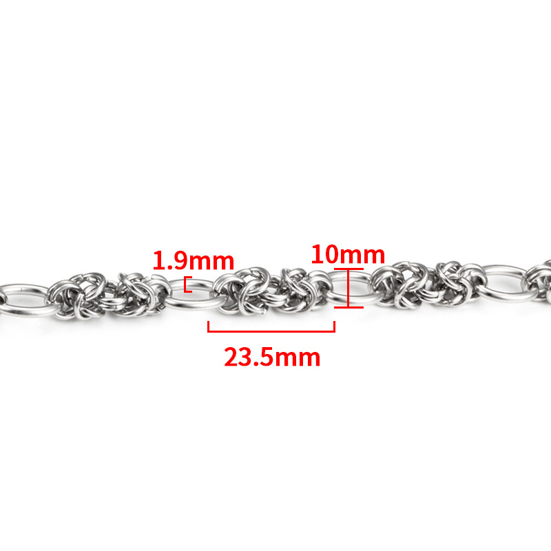 14:Steel color handmade egg buckle chain 8mm