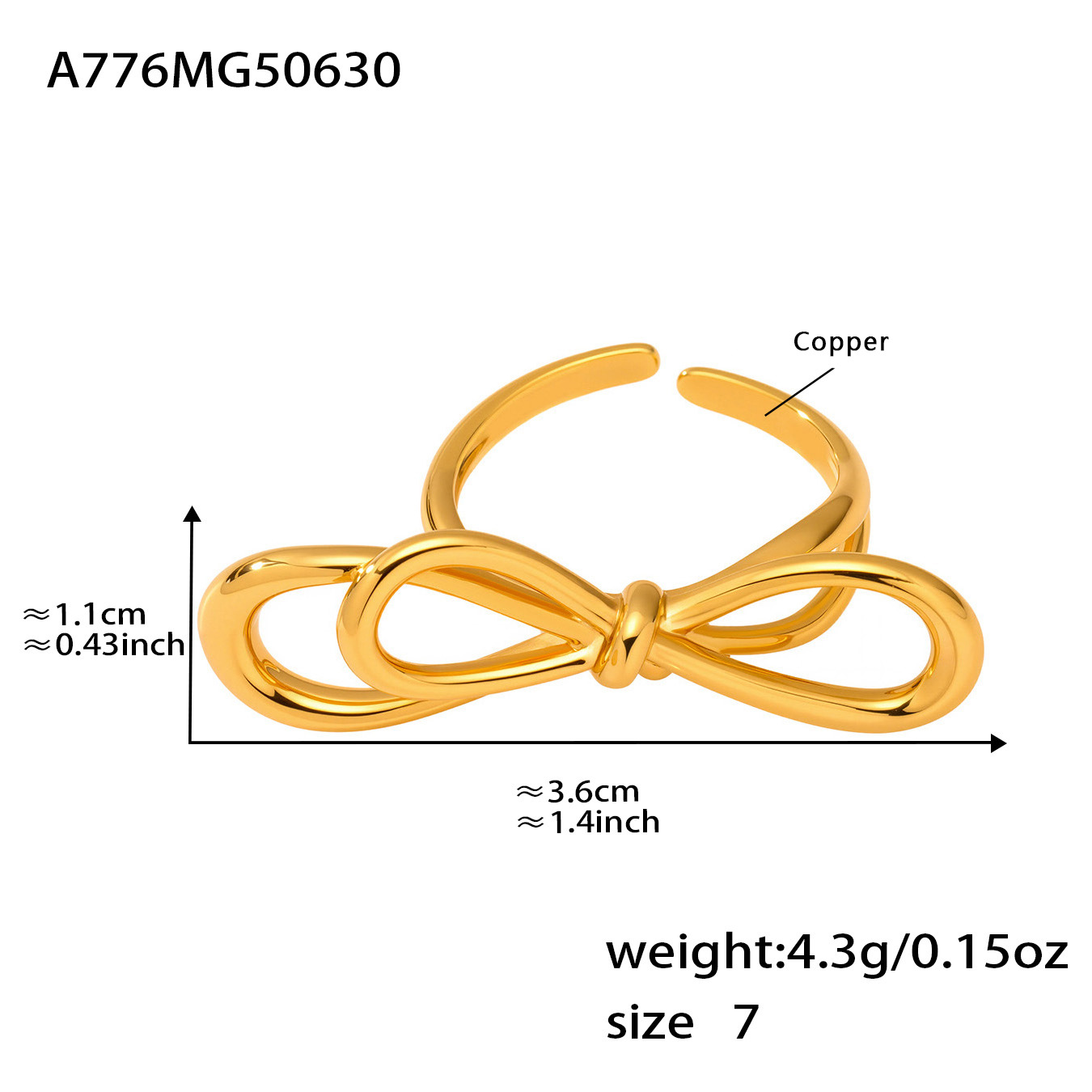 1:A776-gold bow ring