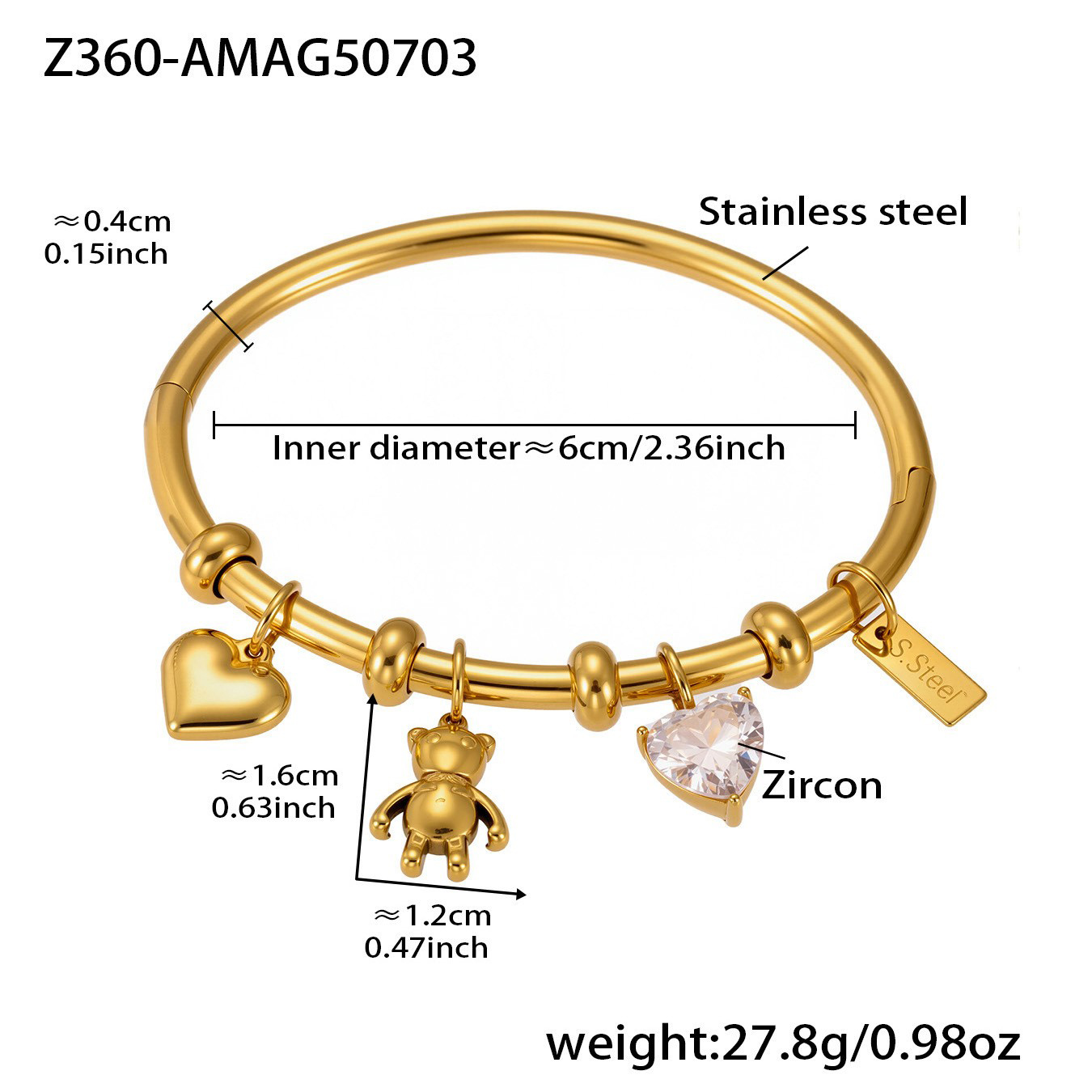Z360- Golden DIY Accessory Bracelet - Model A