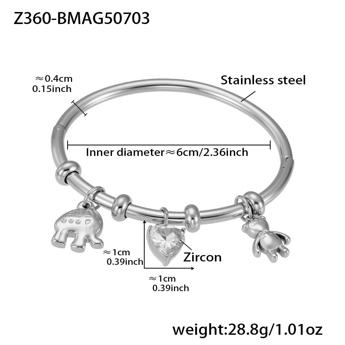 4:Z360-steel color diy accessories bracelet-b style