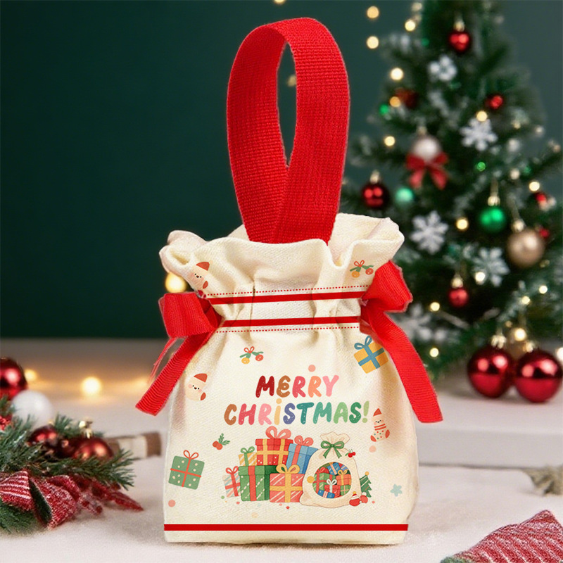 Red christmas gift drawstring pocket style 2; 15*1