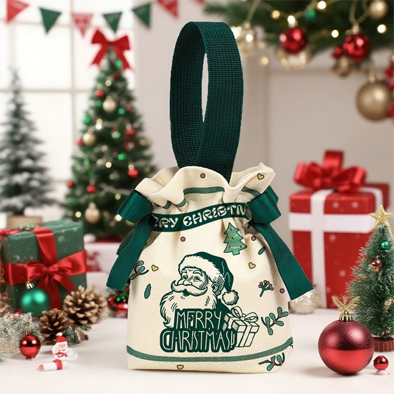 13:The Green Old Man Christmas Drawstring bag measures 15*16*5cm