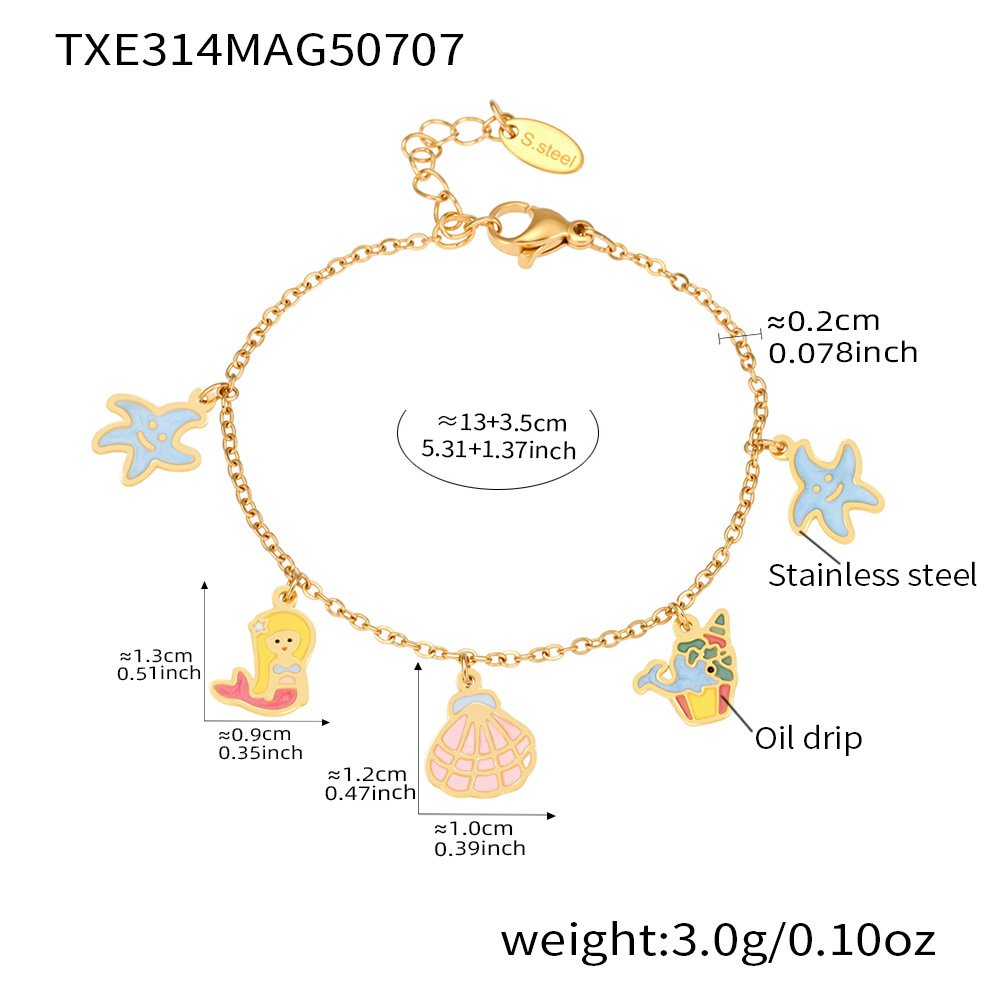 TXS314- Golden Ocean Series Anklets -13+3cm