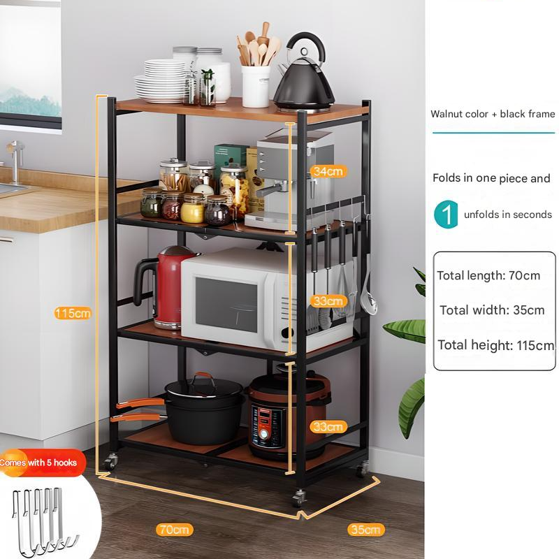 Folding shelf [four layers of walnut color]