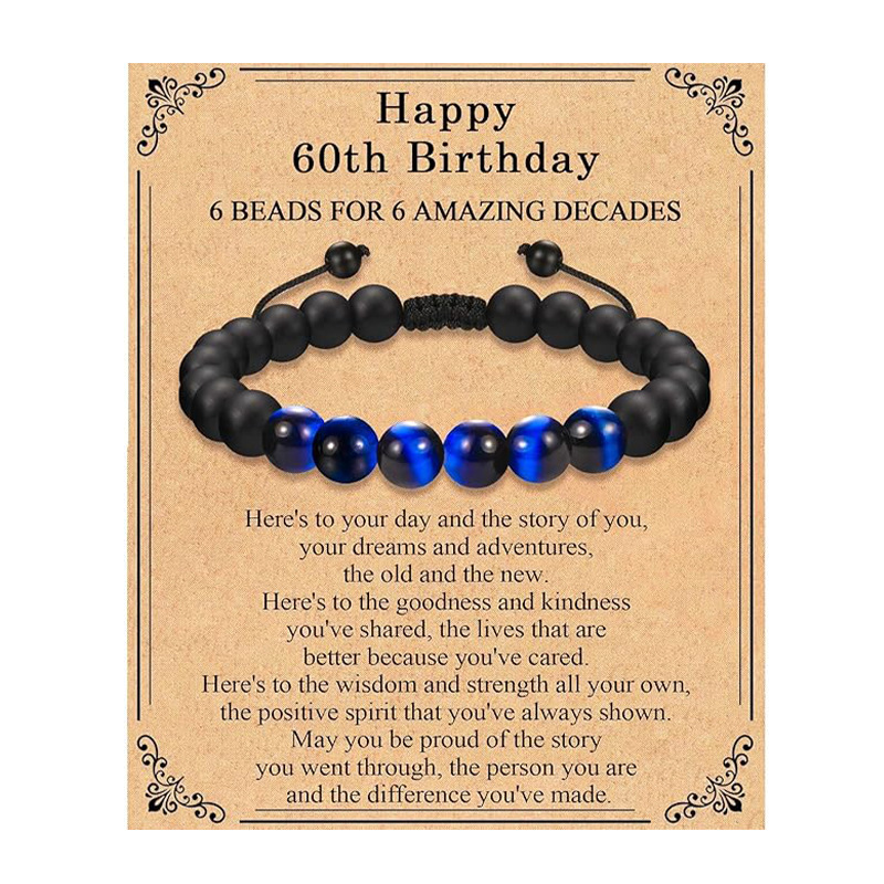 2:Blue tiger eye birthday bracelet 60 years old