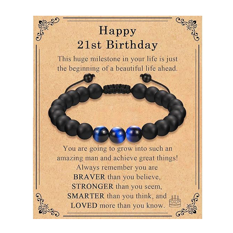 3:Blue tiger eye birthday bracelet 21 years old