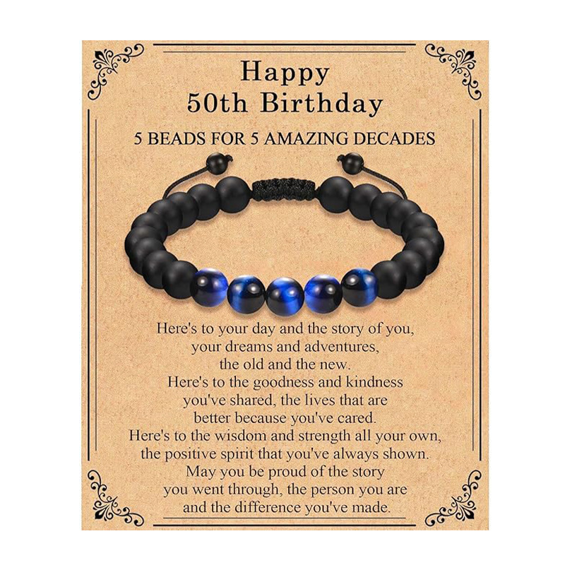 4:Blue tiger eye birthday bracelet 50 years old