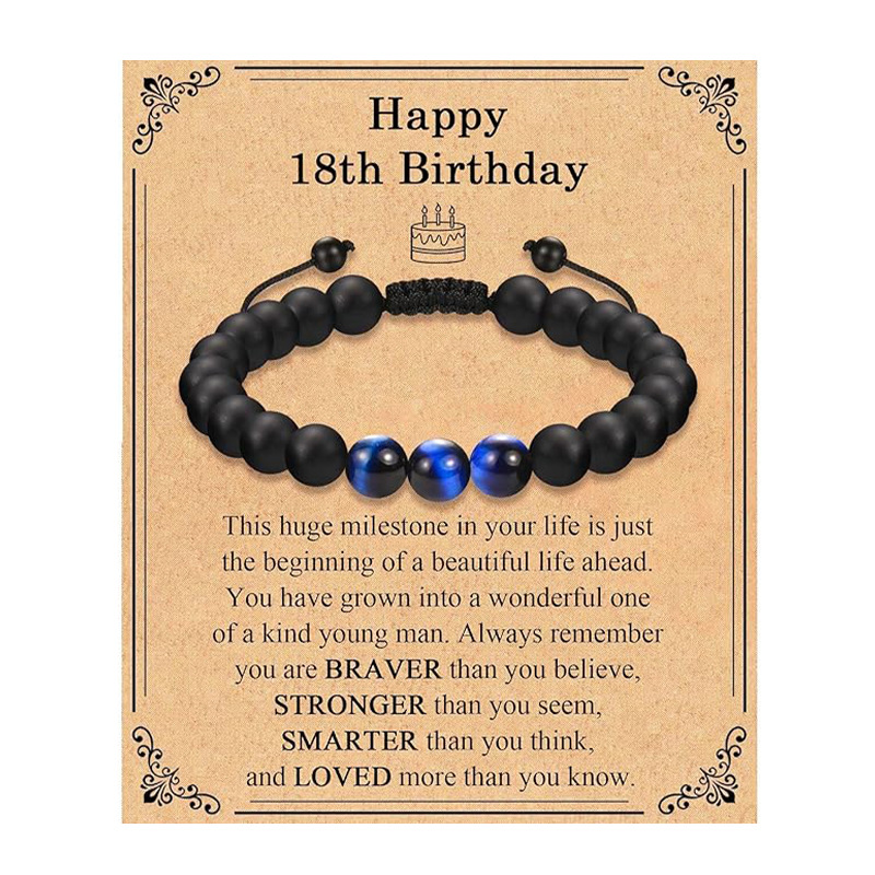 5:Blue tiger eye birthday bracelet 18 years old
