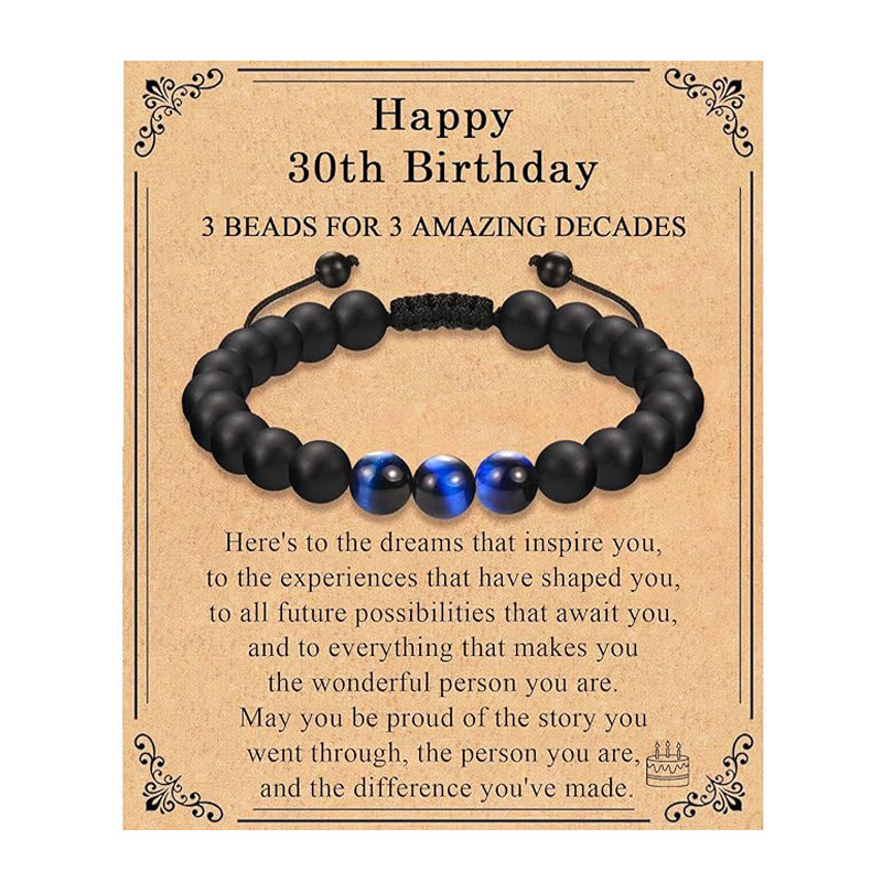 6:Blue tiger eye birthday bracelet 30 years old