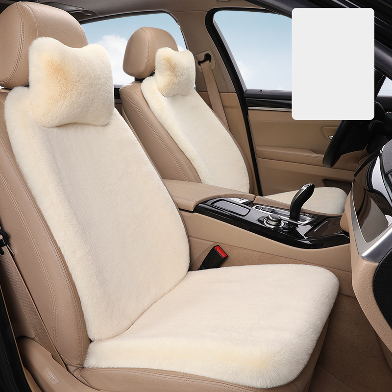 Beige driver and passenger   2 headrests   2 waist pillows