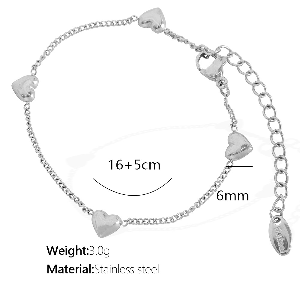 SL34 cross heart silver bracelet