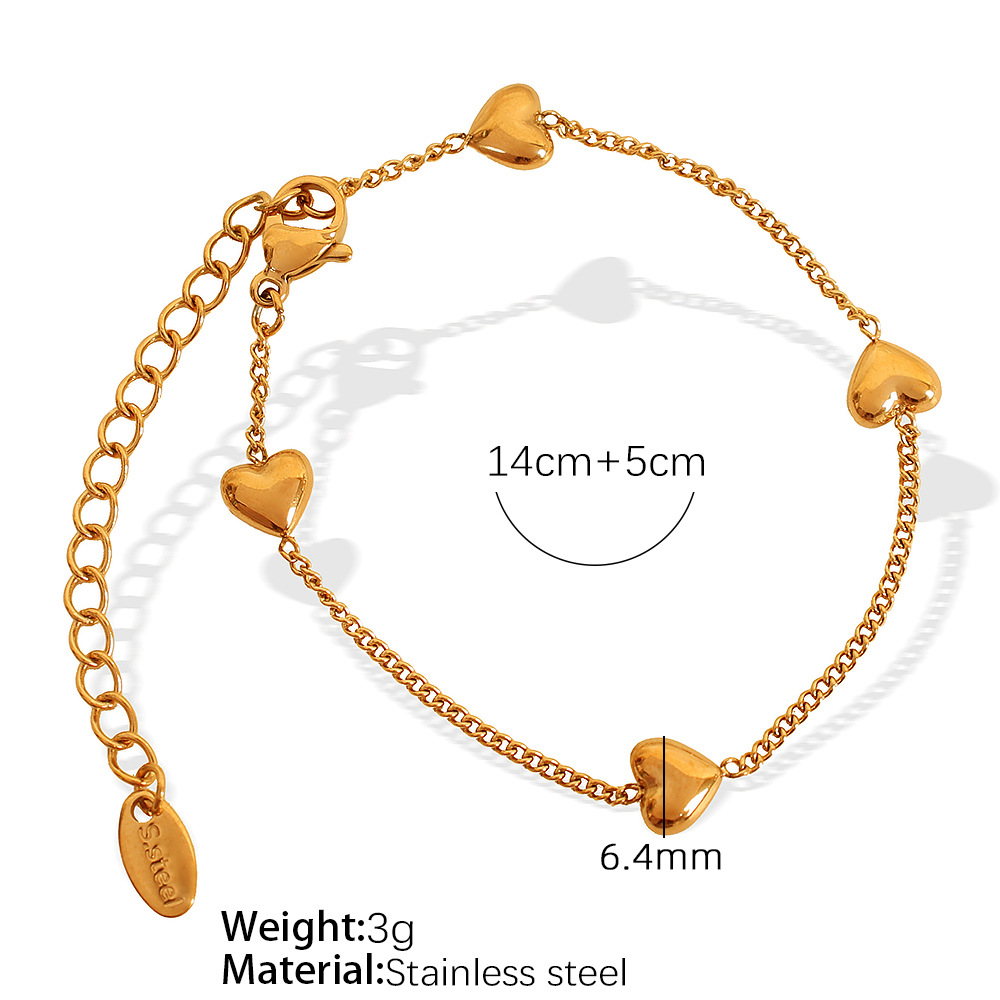 SL34 Vertical Heart Gold Bracelet