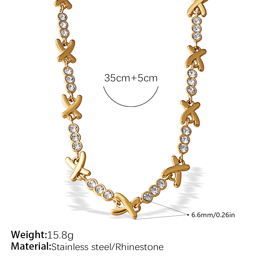 2:Xl486weg white diamond gold necklace