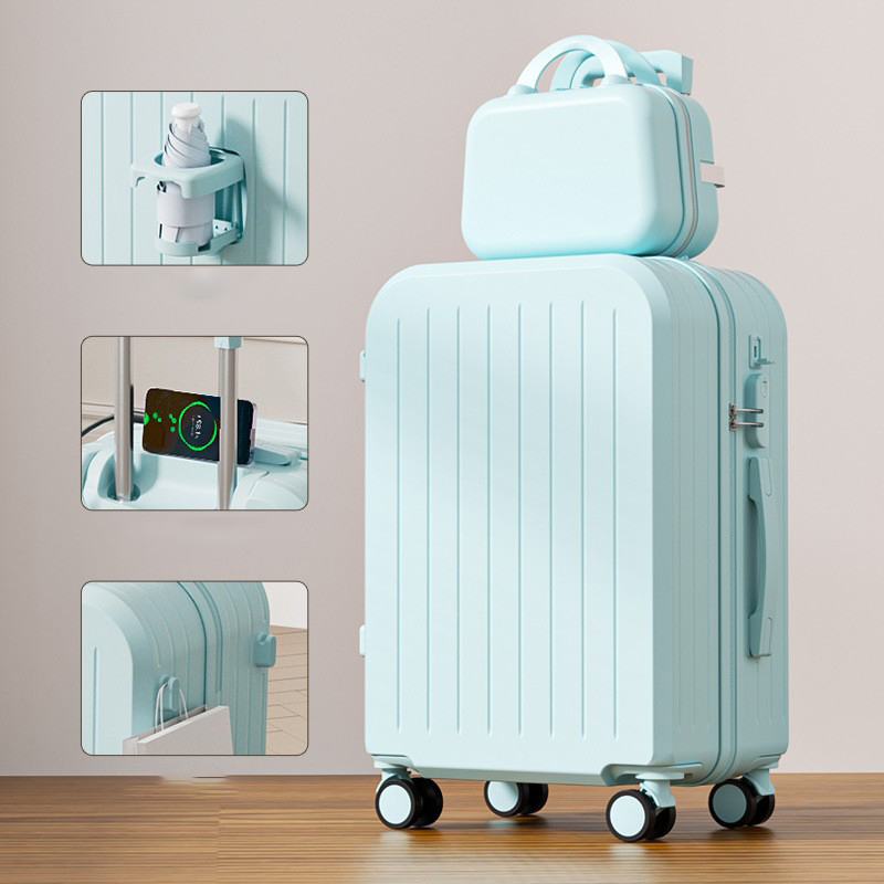 clear blue with cup holder and USB