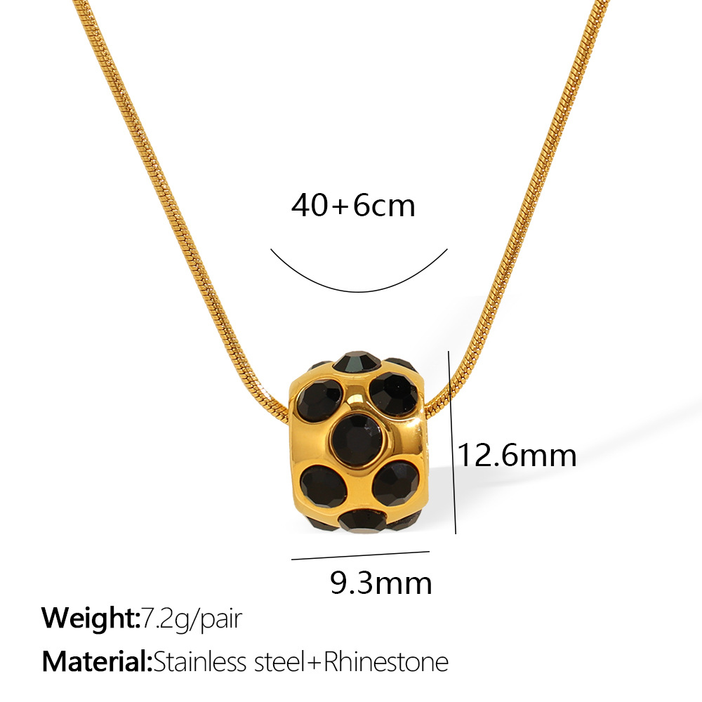 Xl340bkrg black diamond gold necklace