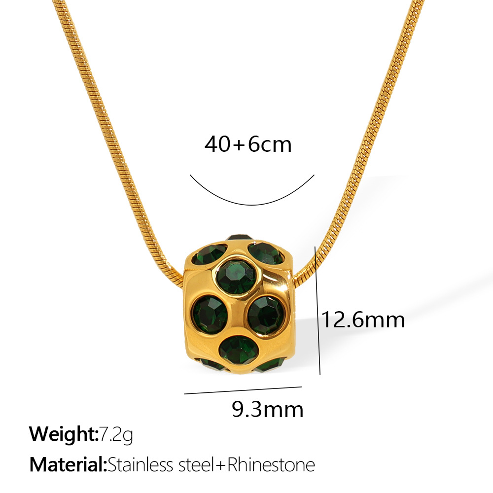 Xl340gnrg green diamond gold necklace