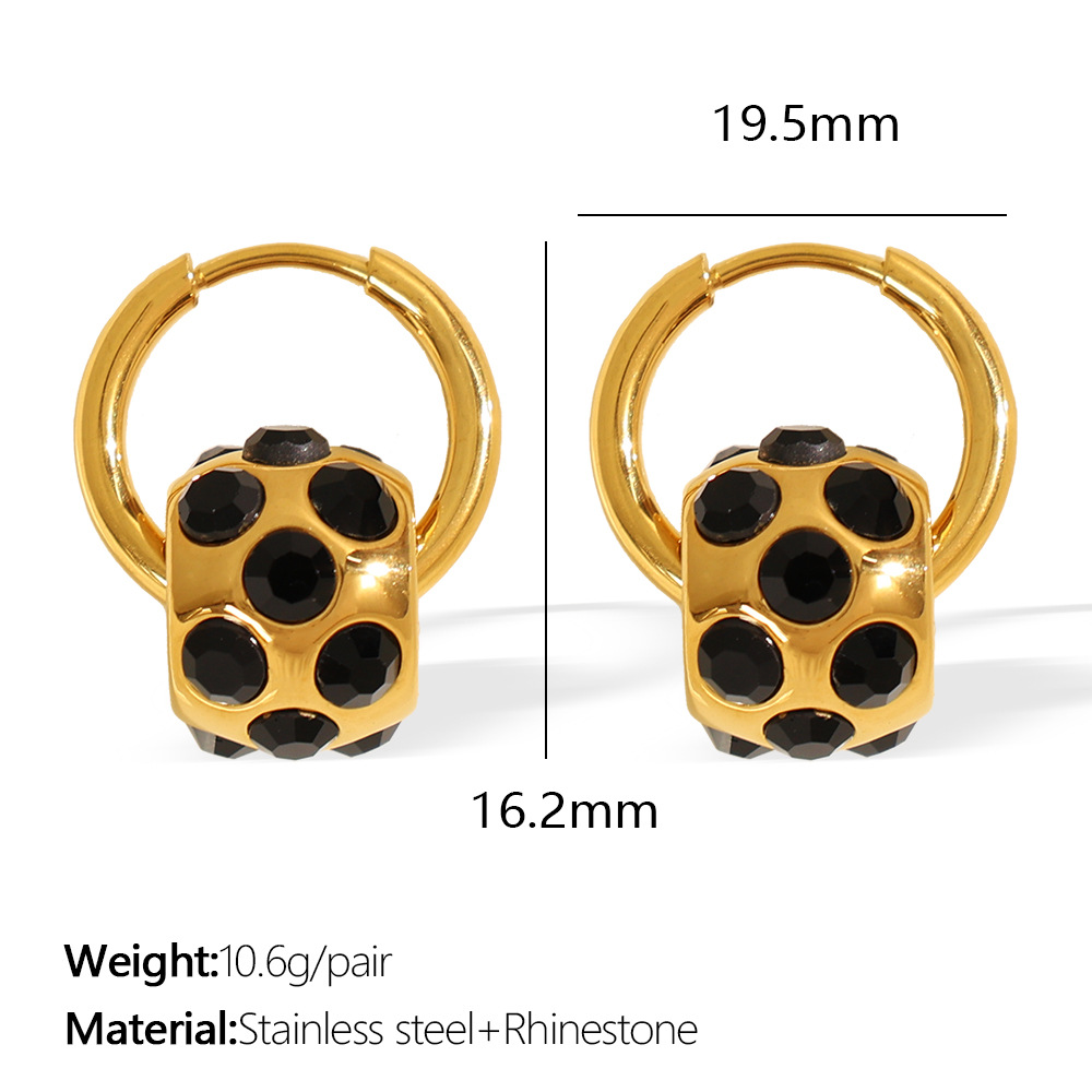 1:Eh836bkrg black diamond gold earrings