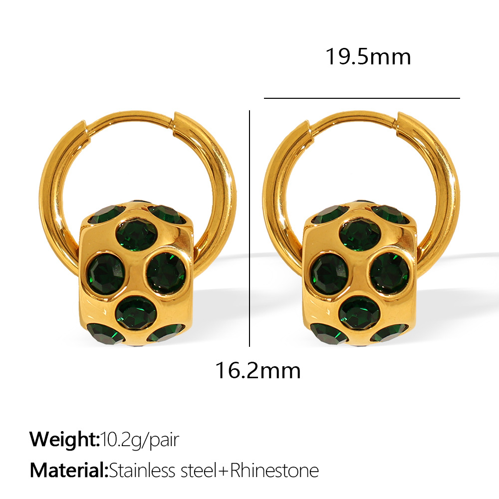 3:Eh836gnrg green diamond gold earrings