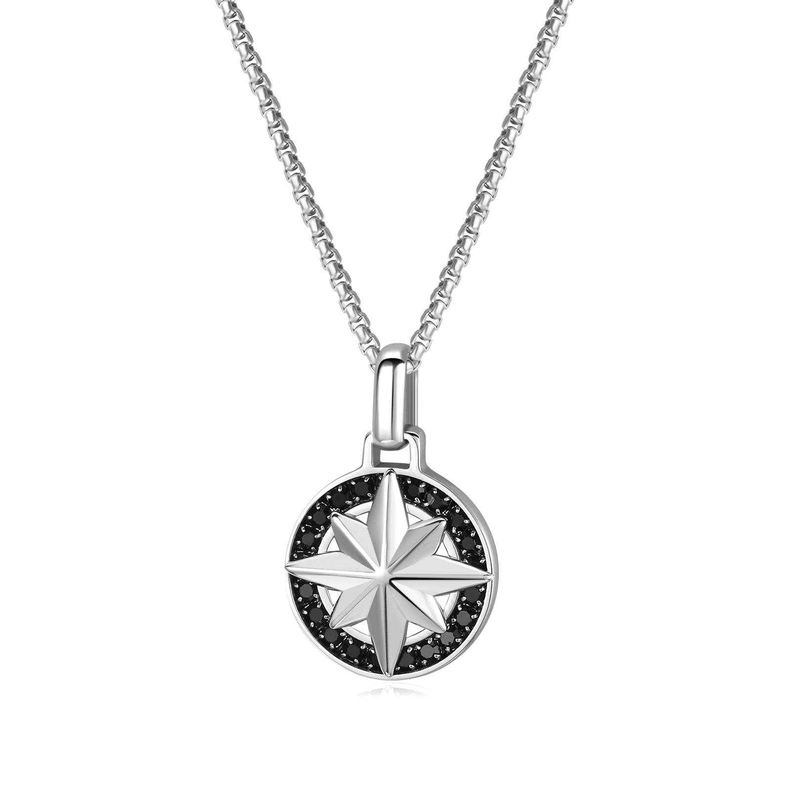 3:Black steel pendant steel necklace 60cm