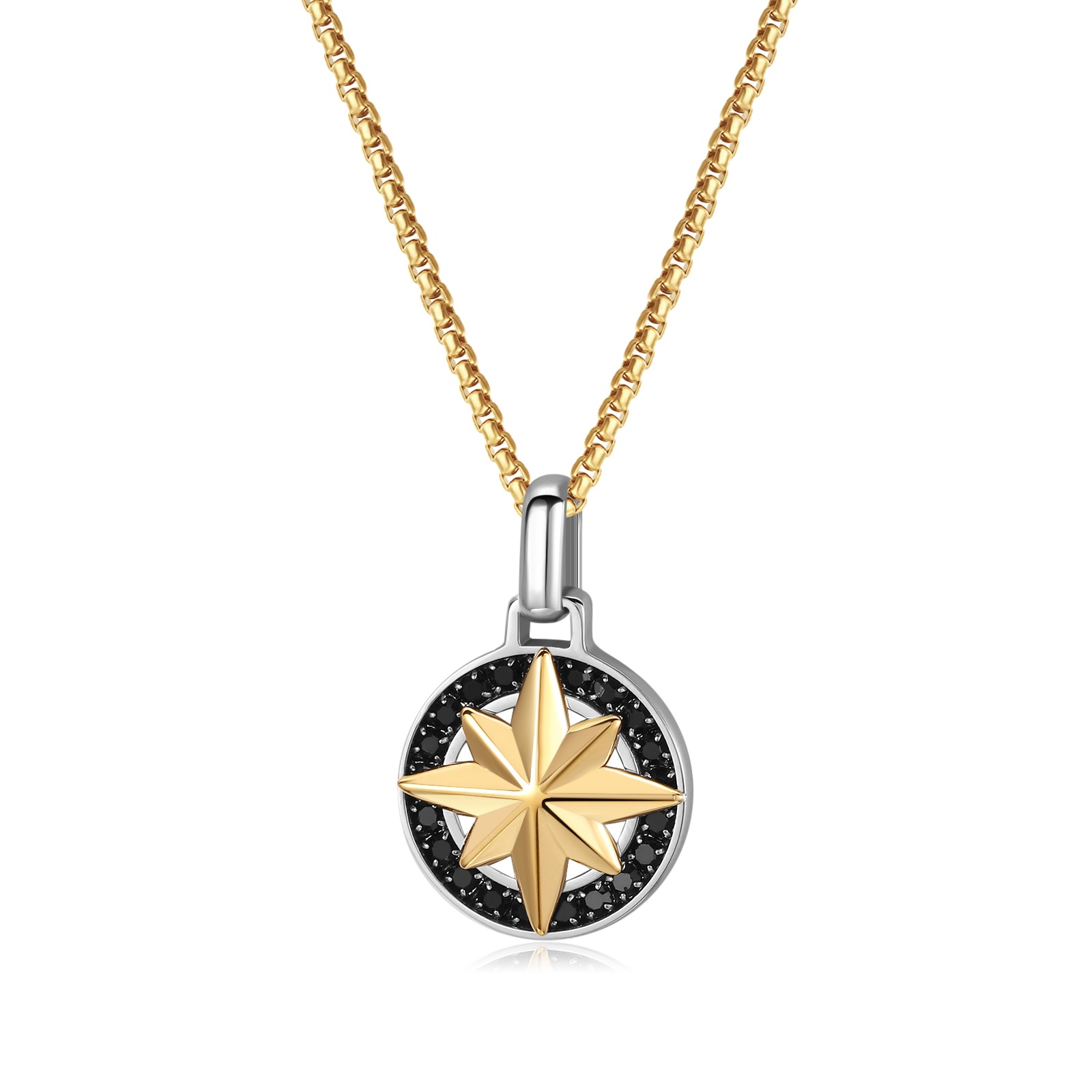 4:Black gold pendant gold necklace 60cm