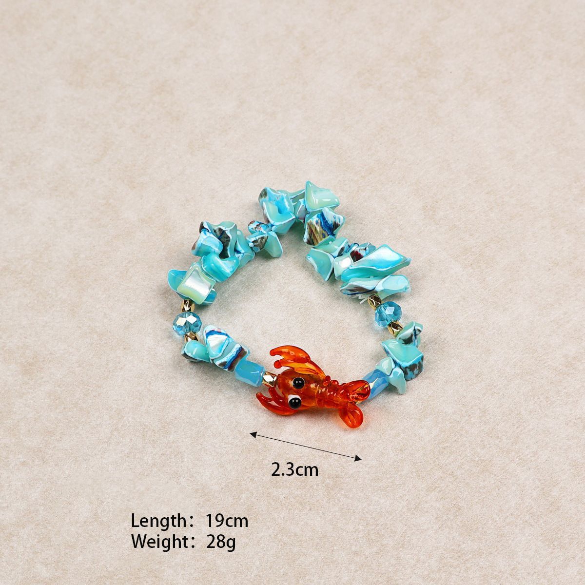 Lobster - blue elastic bracelet