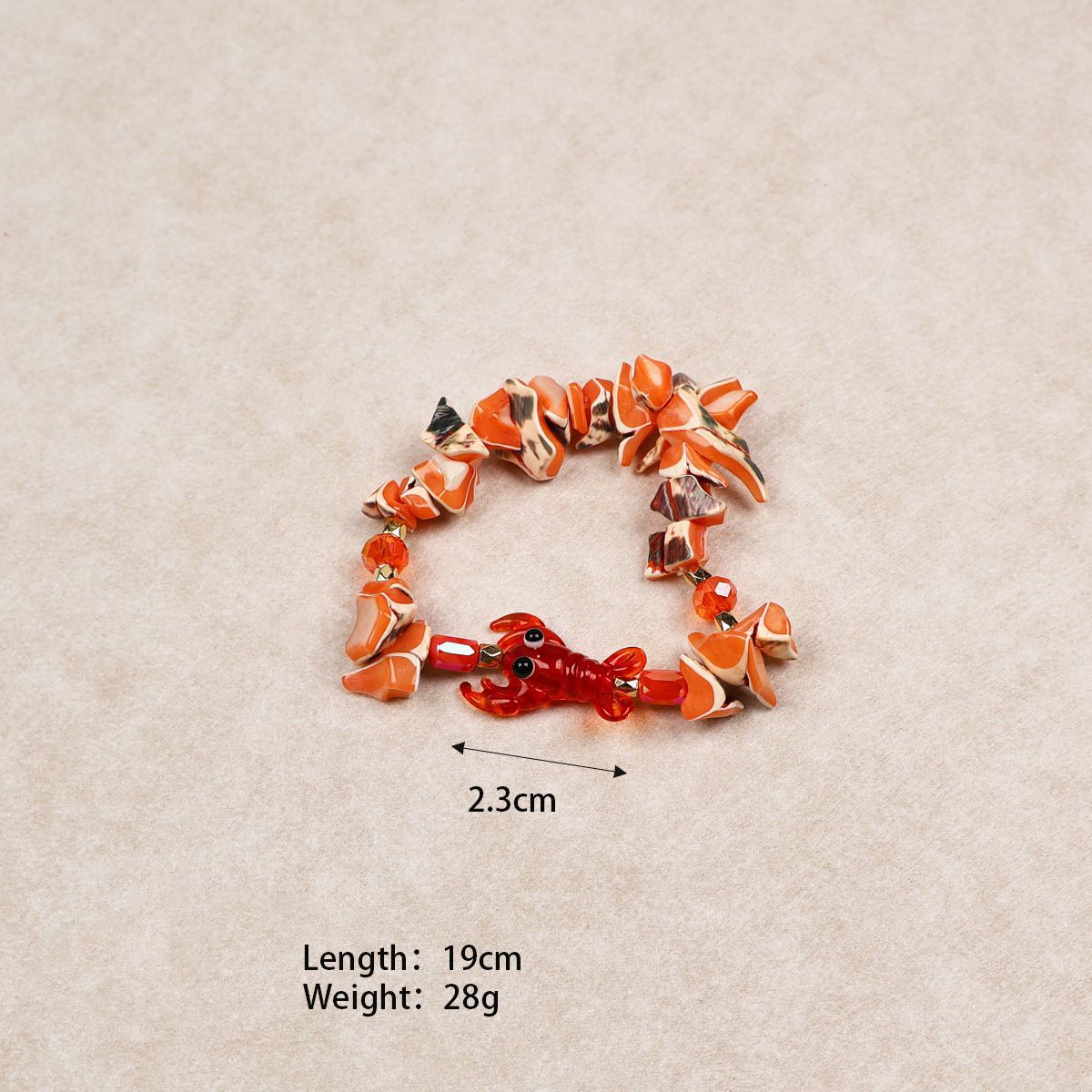2:Lobster-bracelet orange elastic cord