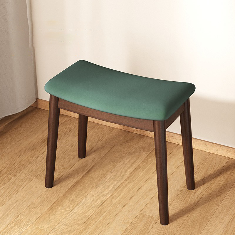 Walnut-dark green-saddle stool