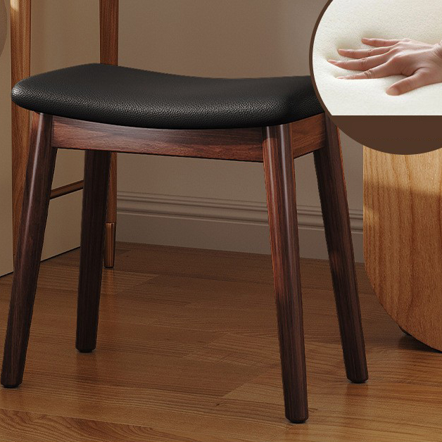 Walnut-Black Face-Saddle Stool