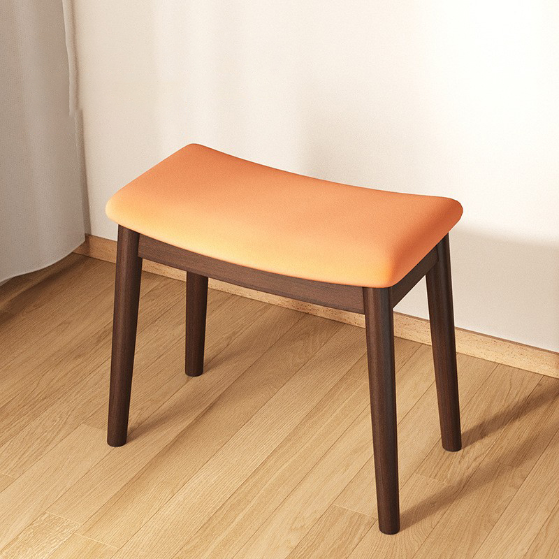 Walnut-Orange Face-Saddle Stool