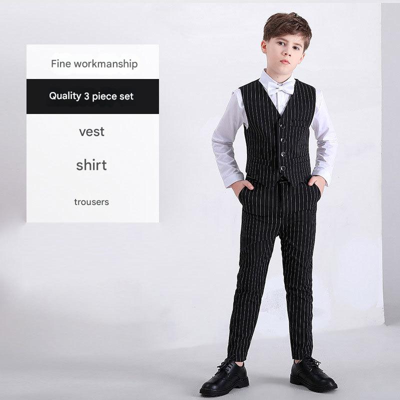 Black vertical pattern 3-piece set