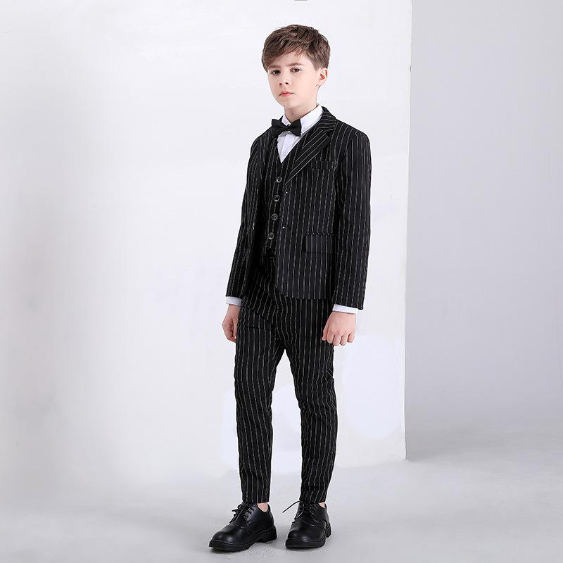 Black vertical striped single coat