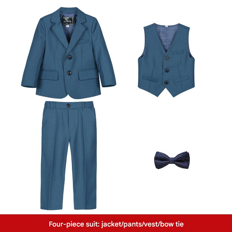 Green 4-piece set (coat   vest   trousers   bow tie)