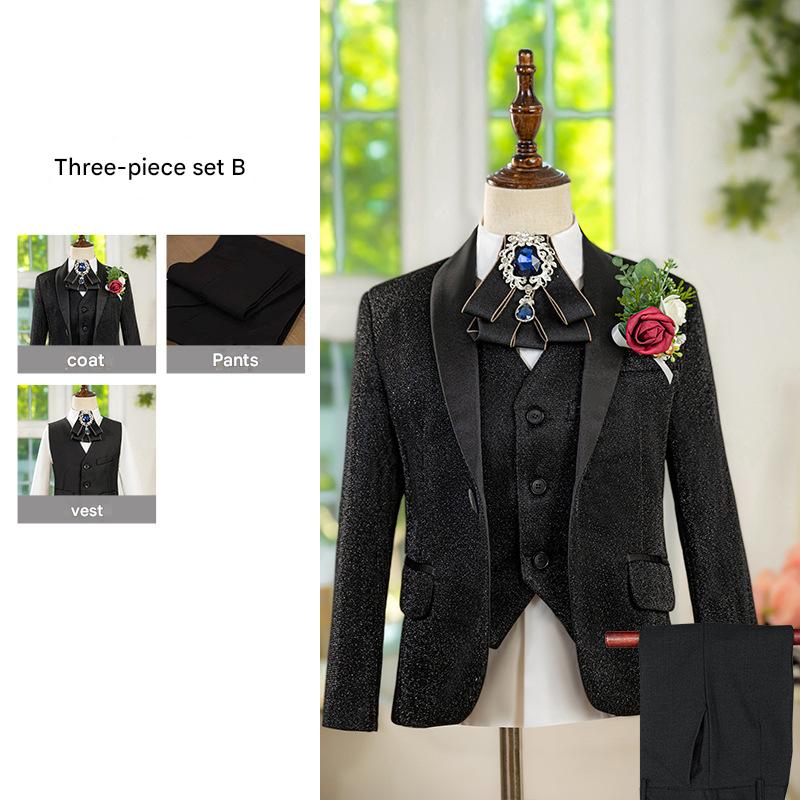 Black Sequined Vest 3-piece set B