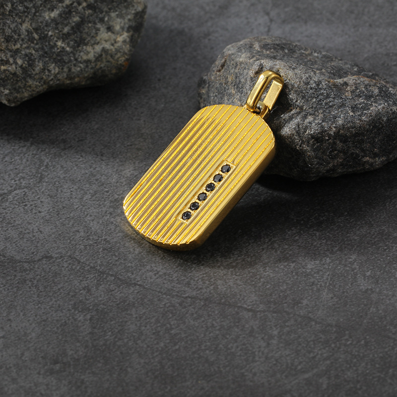 6:Single pendant (gold black zircon)