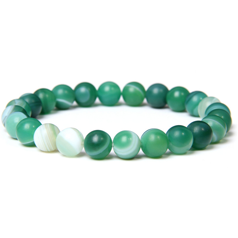 Frosted striped green agate
