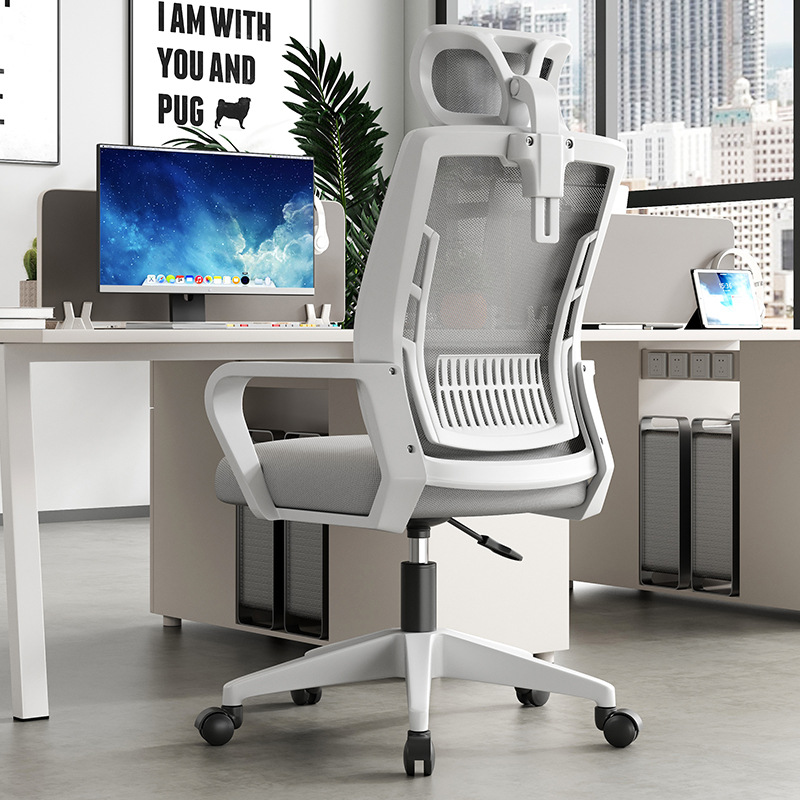 Style 3 white frame gray mesh   headrest