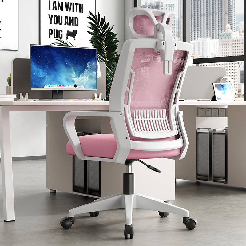 Style 3 white frame pink mesh   headrest