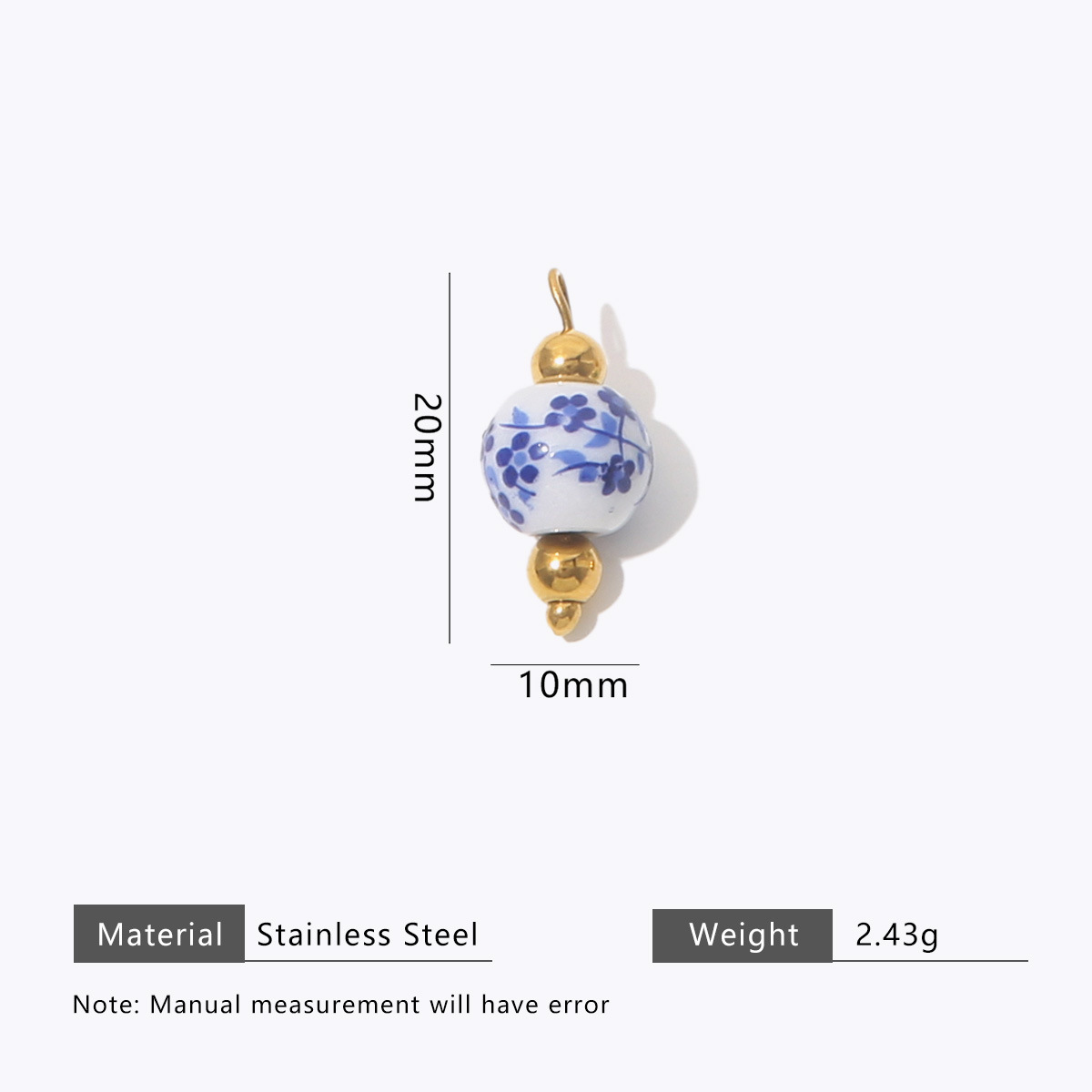 1:Blue and white floral 10mm