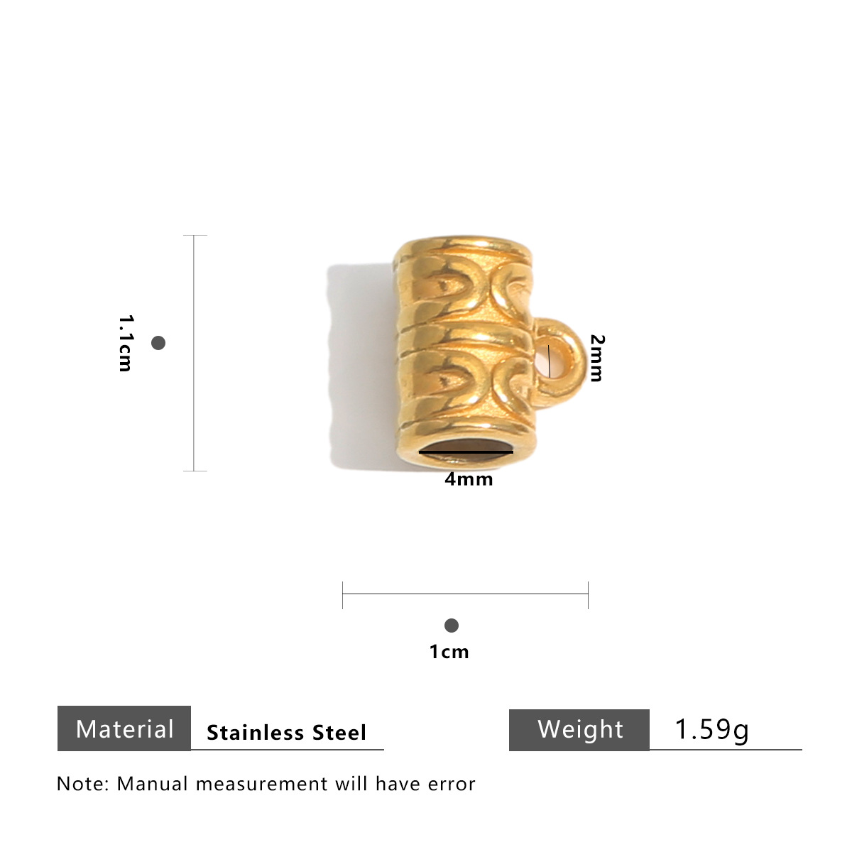 3:Gold long bead ring 11mm